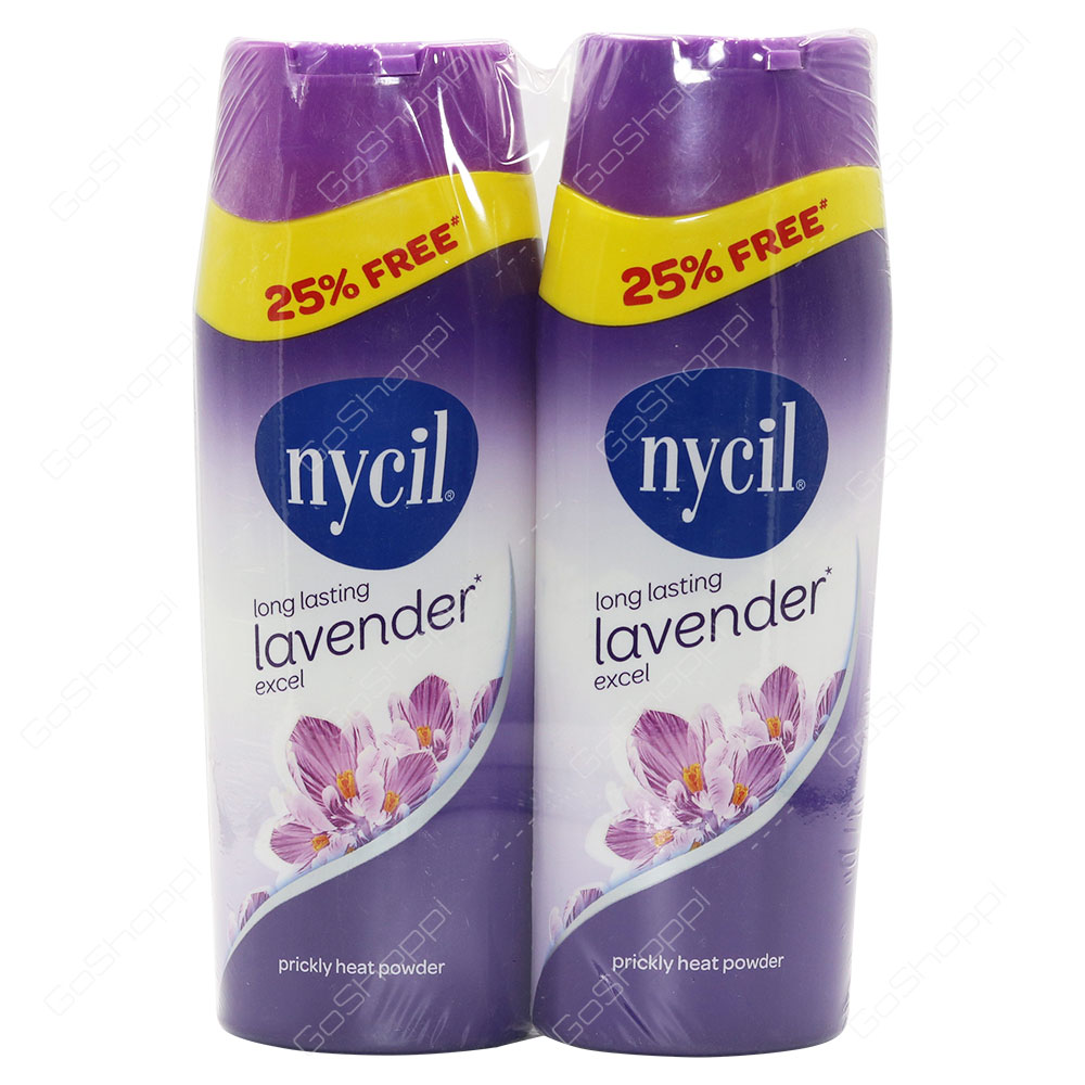 Nycil Long Lasting Lavender Prickly Heat Powder 25% Off 2X187.5 g
